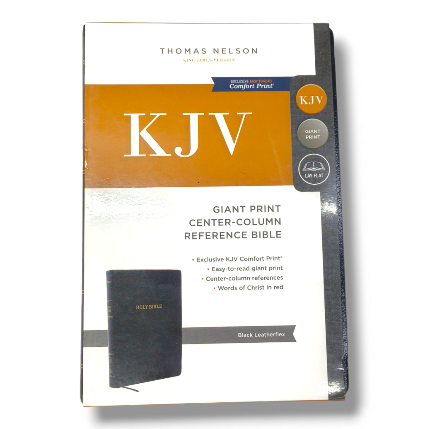 KJV Holy Bible , Giant Print Thinline Bible | Black Leather Soft | Thumb Indexed | Red Letter | Comfort Print: King James Version: Holy Bible, King James Version | New Edition