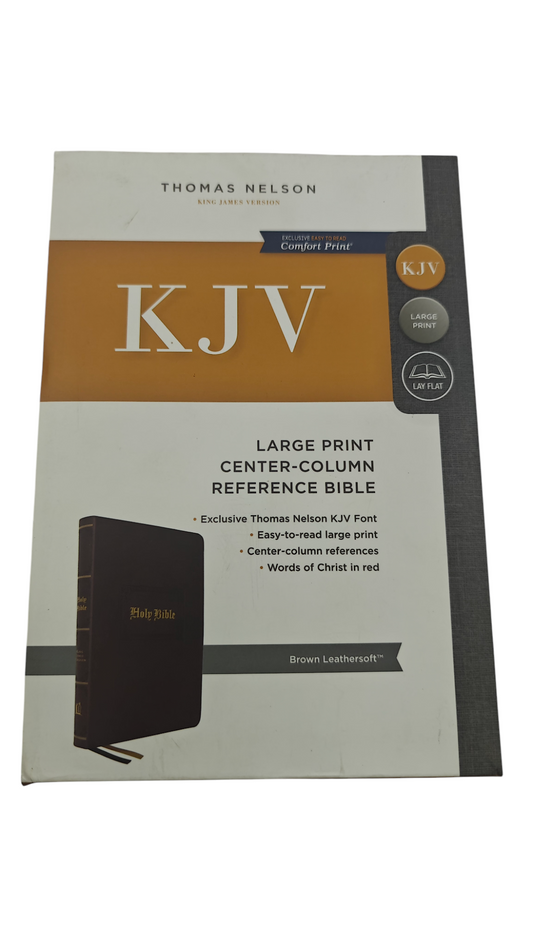 KJV Large Print Center-Column Reference Bible, Burgundy Leathersoft – Comfortable Reading for In-Depth Study (ISBN 9780785296300)