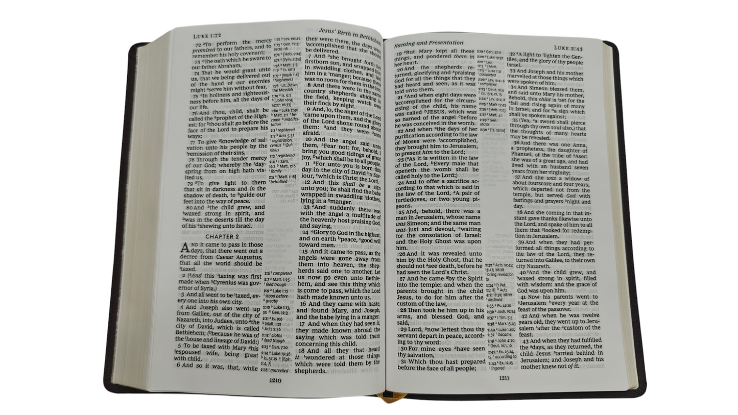 KJV Large Print Center-Column Reference Bible, Burgundy Leathersoft – Comfortable Reading for In-Depth Study (ISBN 9780785296300)