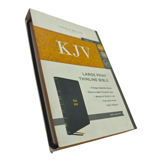 KJV Large Print Thinline Bible – Black LeatherTouch, Red Letter Edition, 11-Point Comfort Print, Ultra-Portable (0.9" Thick) – ISBN 9780785241898