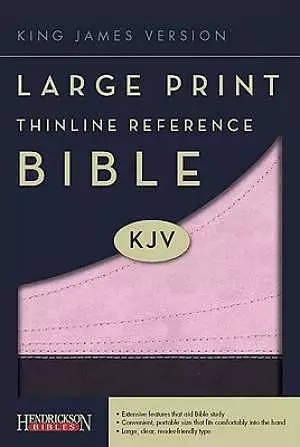 KJV Large Print Thinline Reference Bible – Black Genuine Leather, Easy-to-Read 10.5pt Text, Center-Column References, Ribbon Marker | ISBN 9781598564624