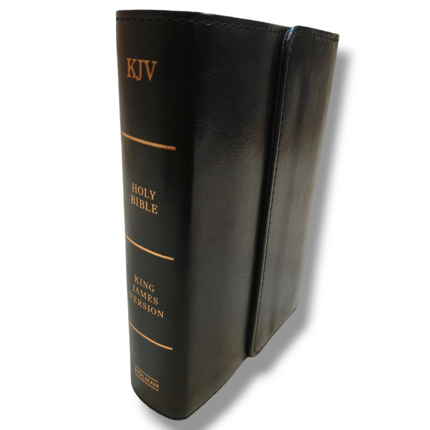 KJV Reference Bible | Large Print Bible | Black Leather Flap Type Cover Edition | Golden Edge Bible | Red Letter | New Edition