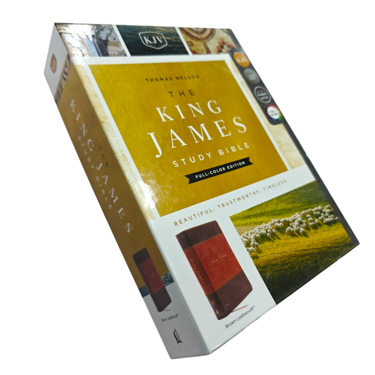 "KJV Study Bible Full-Color Edition – 20,000+ study notes, maps, and visuals. Trusted KJV translation for deep, engaging Scripture study. ISBN: 9780718079826."