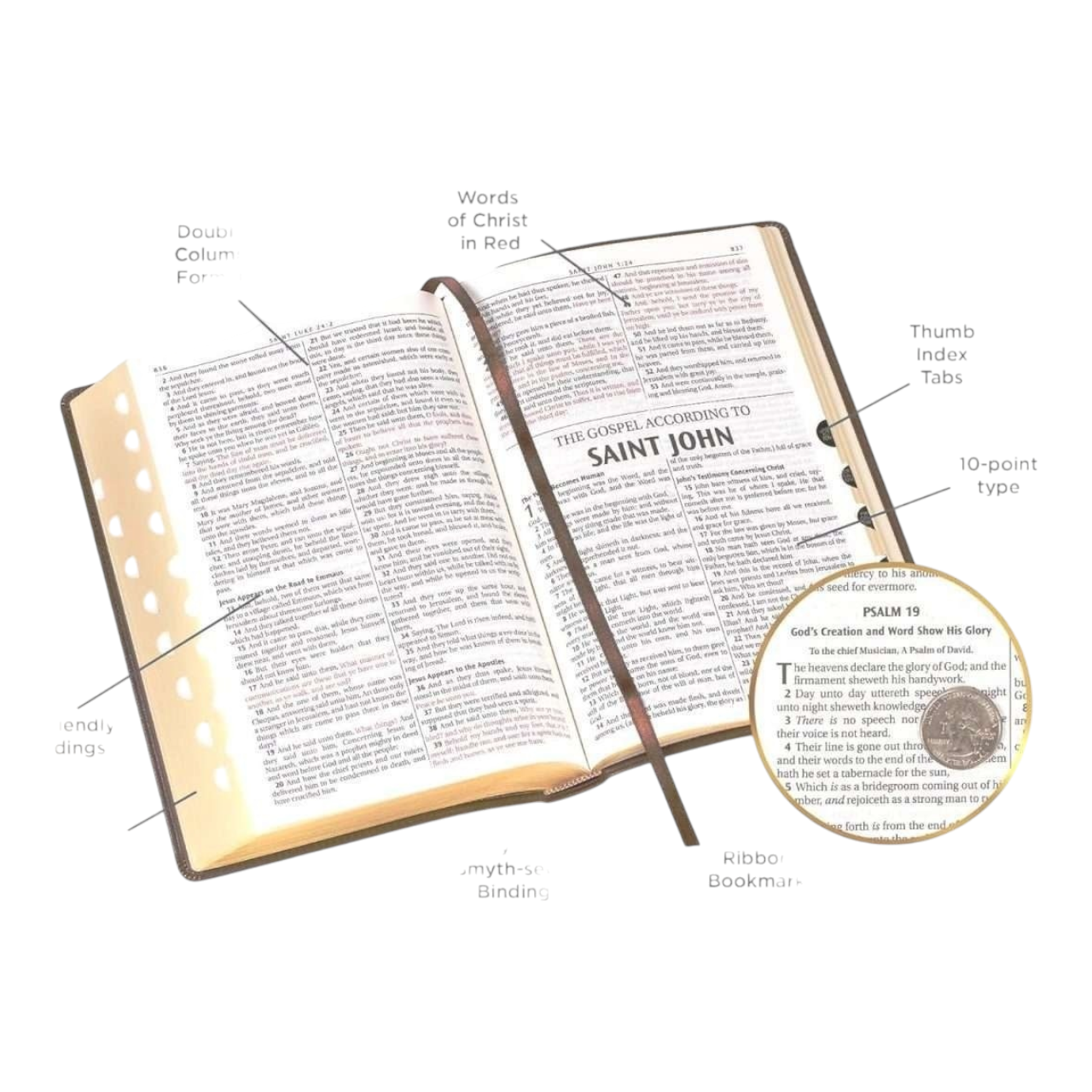 KJV Holy Bible – Large Print Thinline Edition, Bonded Leather, Red Letter Text, Ribbon Marker & Gold Gilt Edges | Easy-to-Read 11pt Font, Perfect for Seniors & Daily Devotion