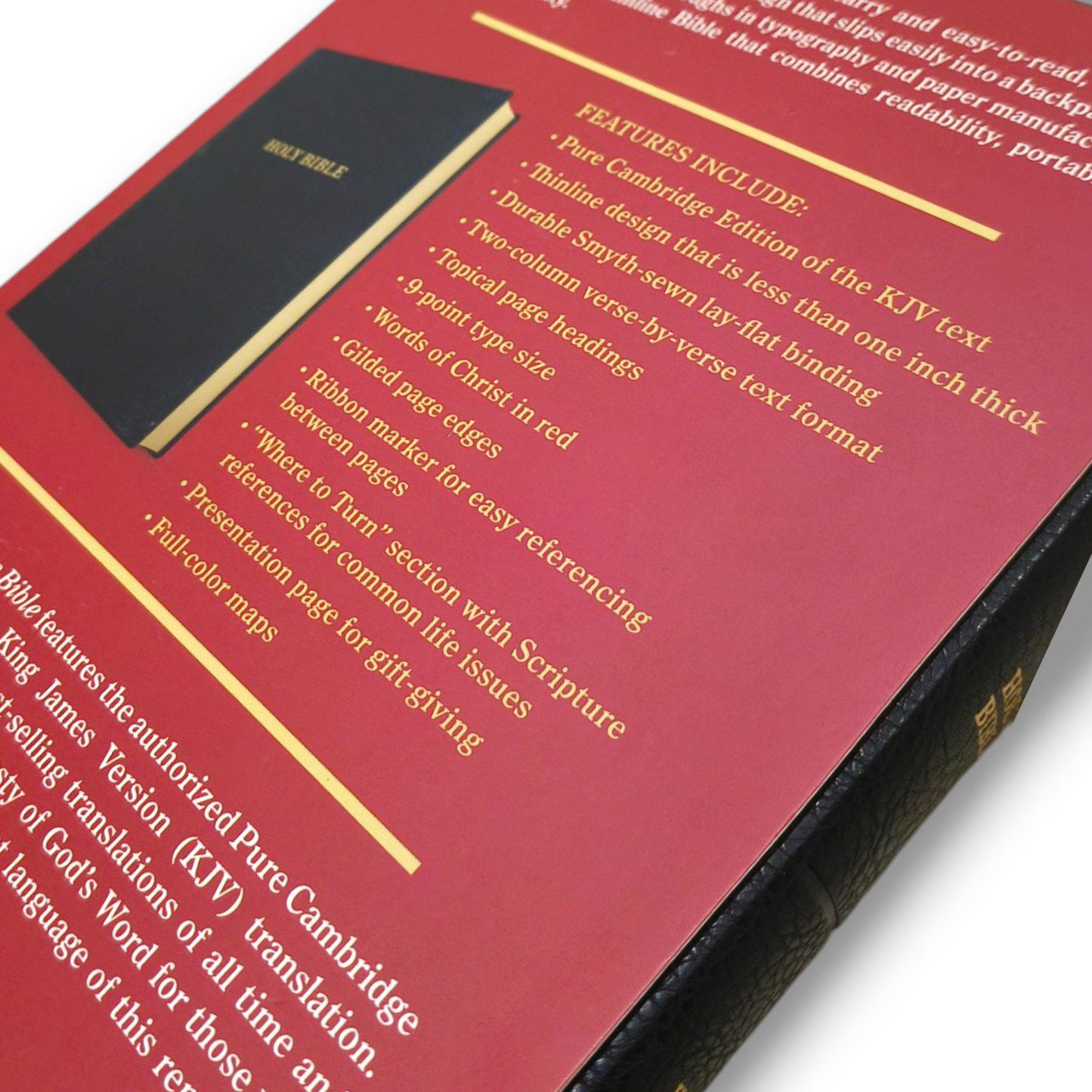 Holman KJV Edition | Thin Line Bible | Golden Edge Bible | Black Leather Cover | New Edition