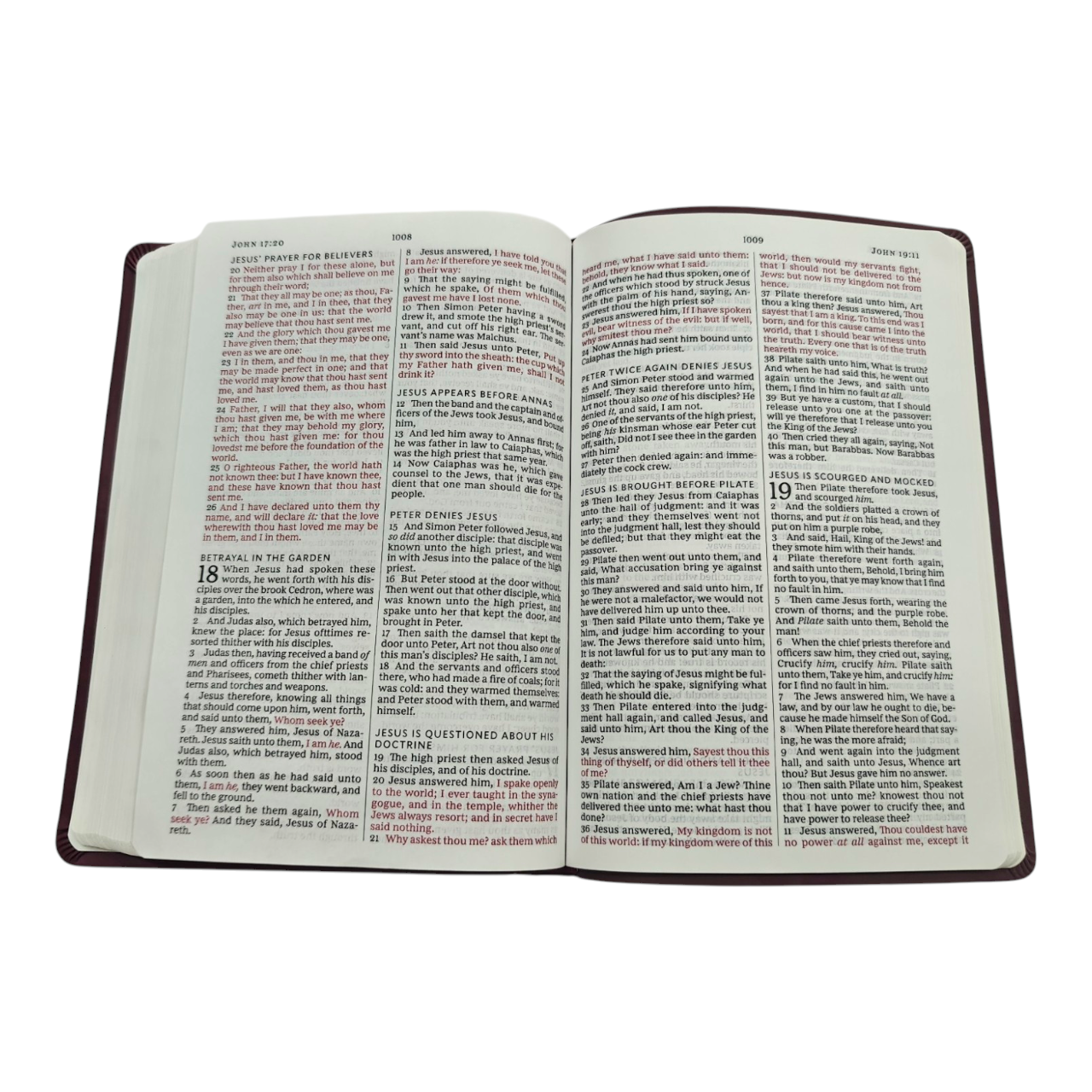 "KJV Value Large Print Thinline Bible in Burgundy – slim, easy-read edition with durable cover. Perfect for study, devotion, or gifting. ISBN: 9780718098056."