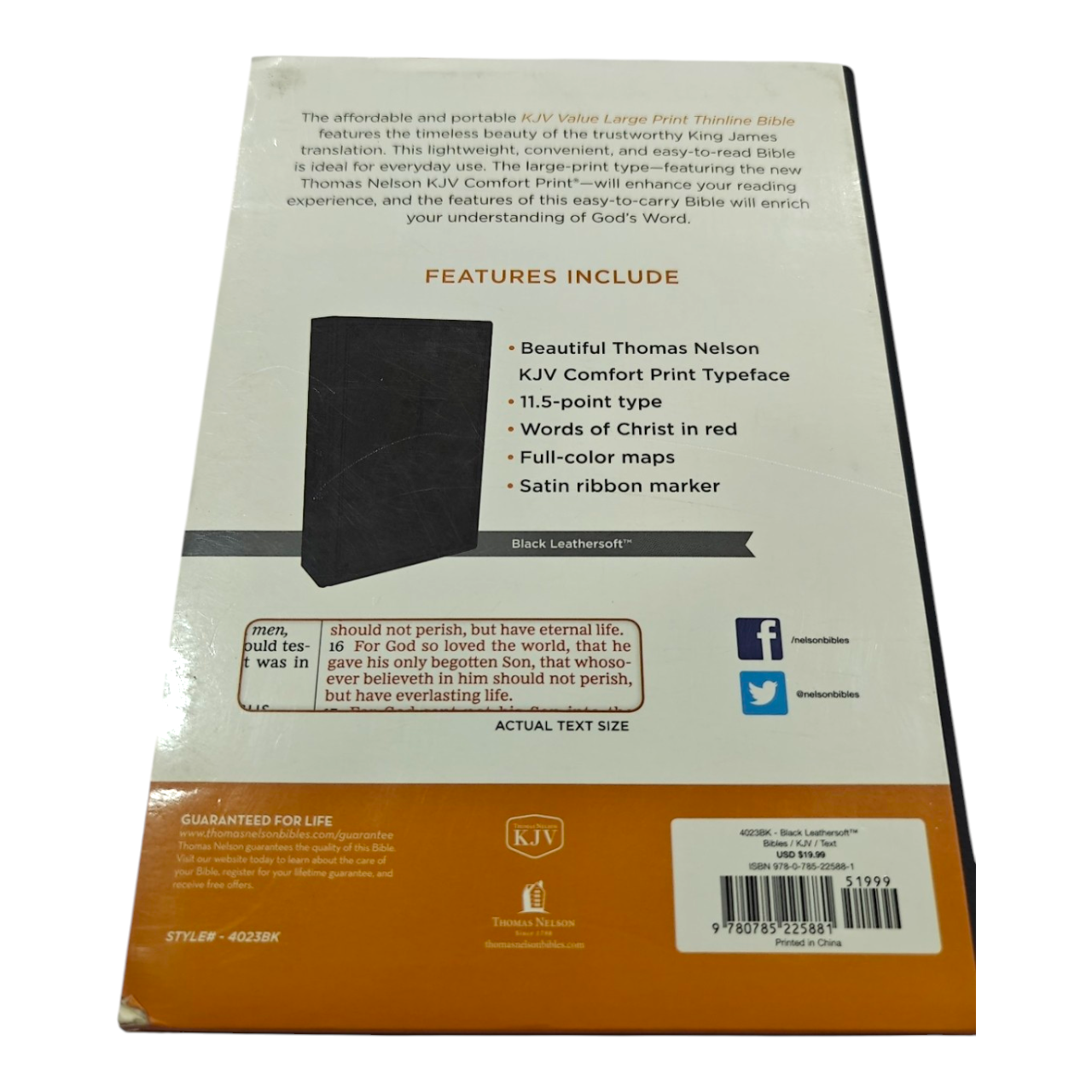 KJV Value Thinline Bible, Large Print – Slim, Affordable, and Easy-to-Read Comfort Print (ISBN 9780785225881)