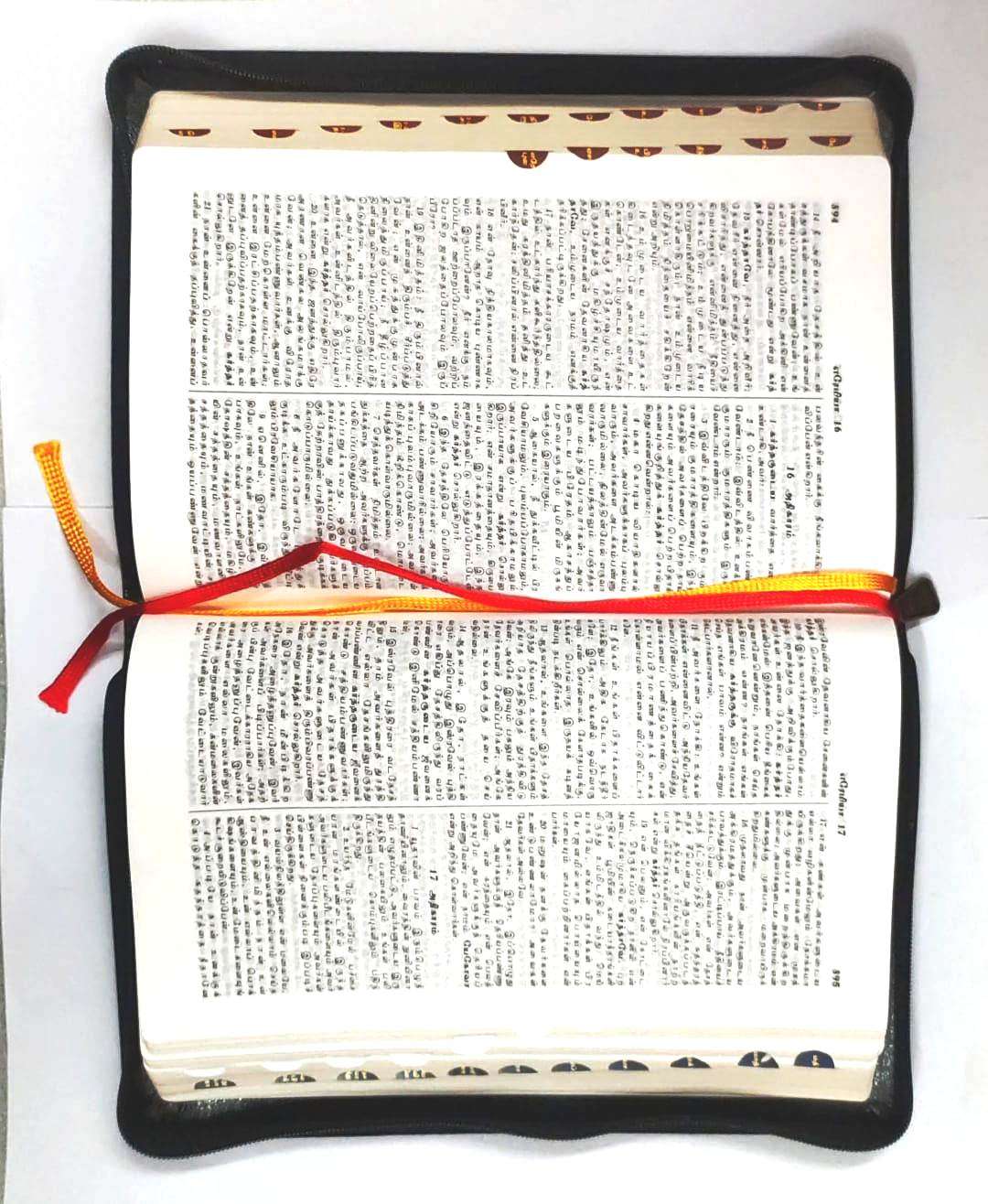 OV 55 TI Tamil Bible - Korean Print, Burgundy Leather Bound with Thumb Index, ISBN 9788119796014