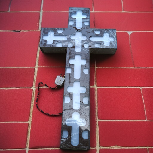 Led Light Cross | Pure Wood Cross | Made By Teak Wood | In Multiple Color | with Connecting Plug | Hight : 24 inch | Length : 14 inch | With : 2 inch | Best Gift For Friend's