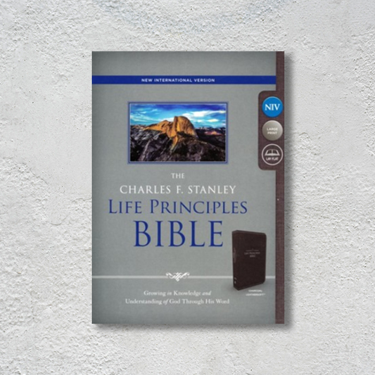 NIV Charles F. Stanley Life Principles Bible – Black Leathersoft, Comfort Print