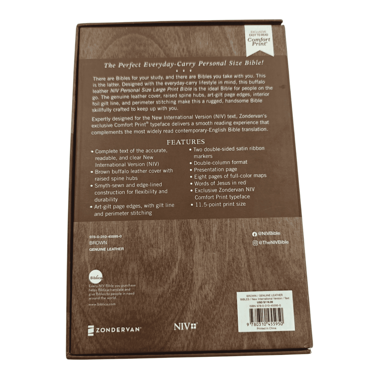 NIV Personal Size Bible Large Print – Compact, Easy-to-Read Edition (ISBN: 9780310455950)
