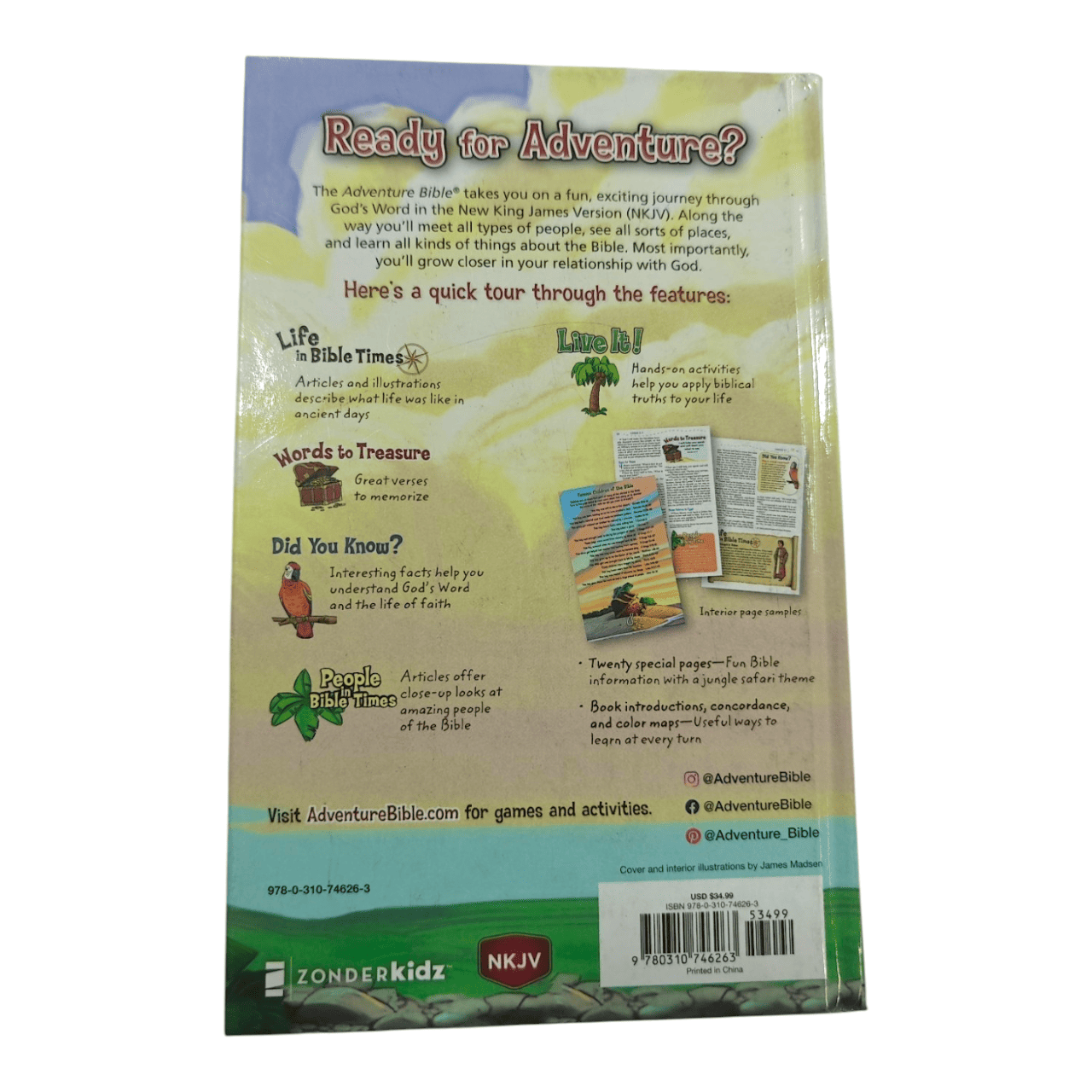 NKJV Adventure Bible – Full-Color Kids' Edition with Fun Features (ISBN: 9780310746263)