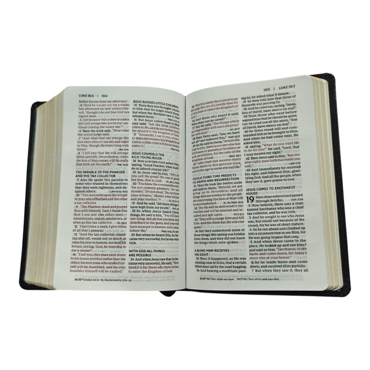 NKJV Compact Bible – Black Leathersoft, Red Letter Edition, Center-Column References, Ultra-Portable Size – ISBN 9780785233534