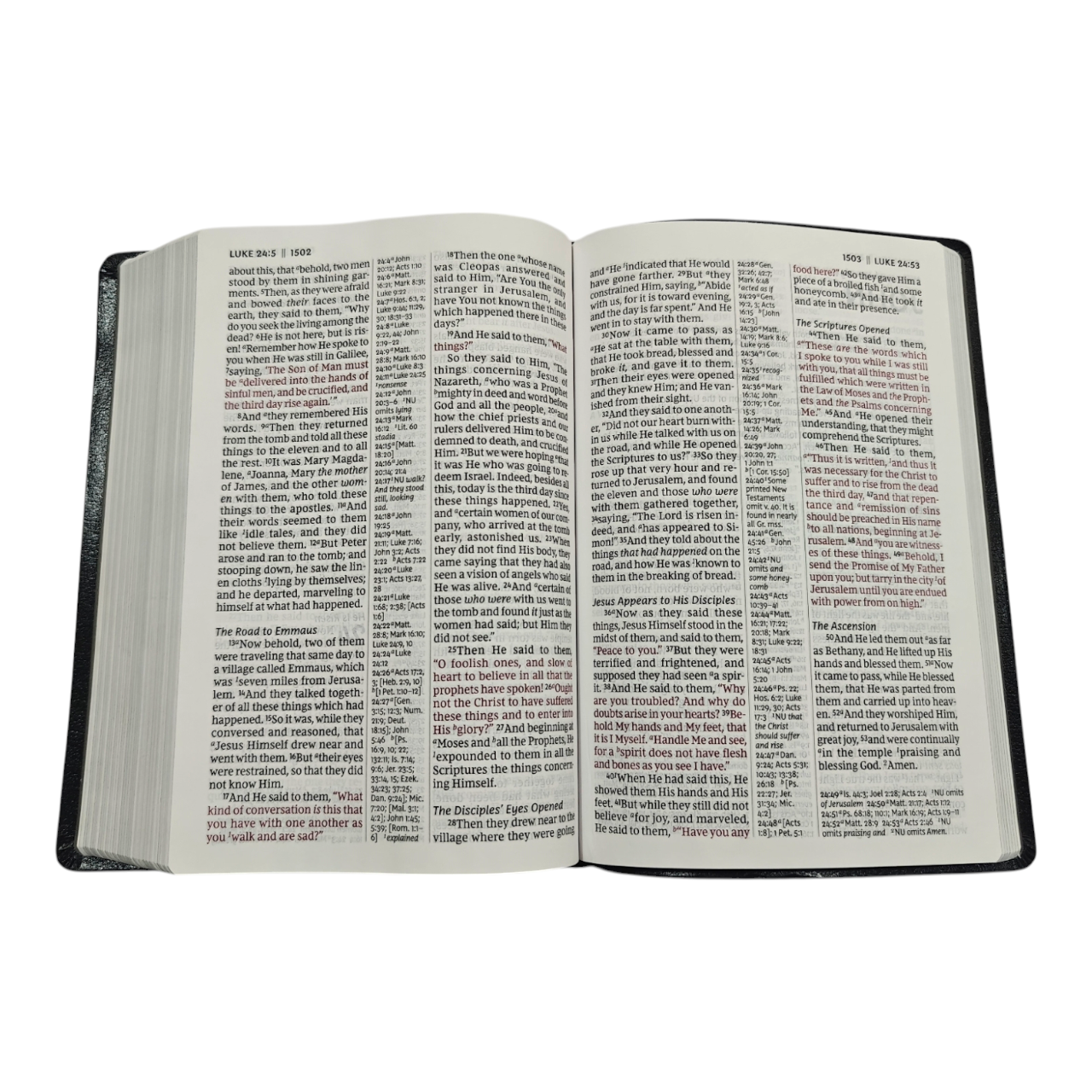 NKJV Giant Print Center-Column Reference Bible, Black LeatherLook, Red Letter Edition, Thumb Indexed – Comfort Print, ISBN 9780785217565