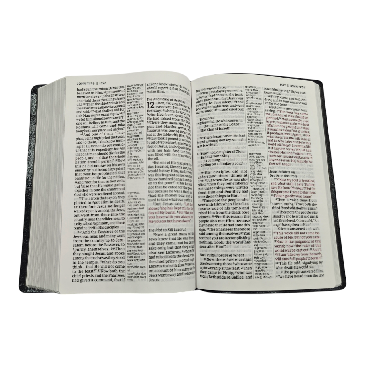 NKJV Giant Print Center-Column Reference Bible, Black LeatherLook, Red Letter Edition, Thumb Indexed – Comfort Print, ISBN 9780785217565