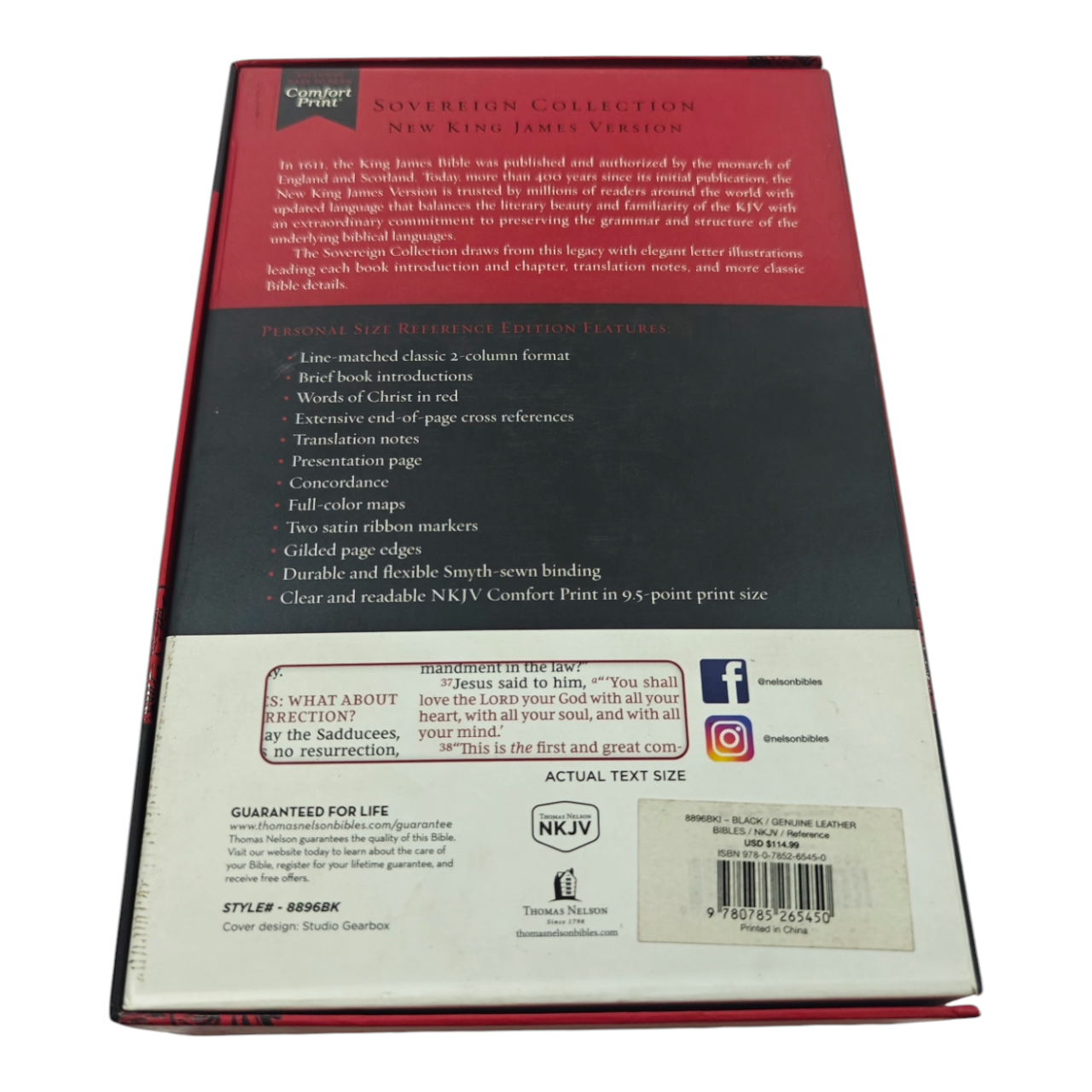NKJV Sovereign Collection Bible – Premium Goatskin Leather, Art Gilded Edges, Personalized Family Record, Large Print – ISBN 9780785265450