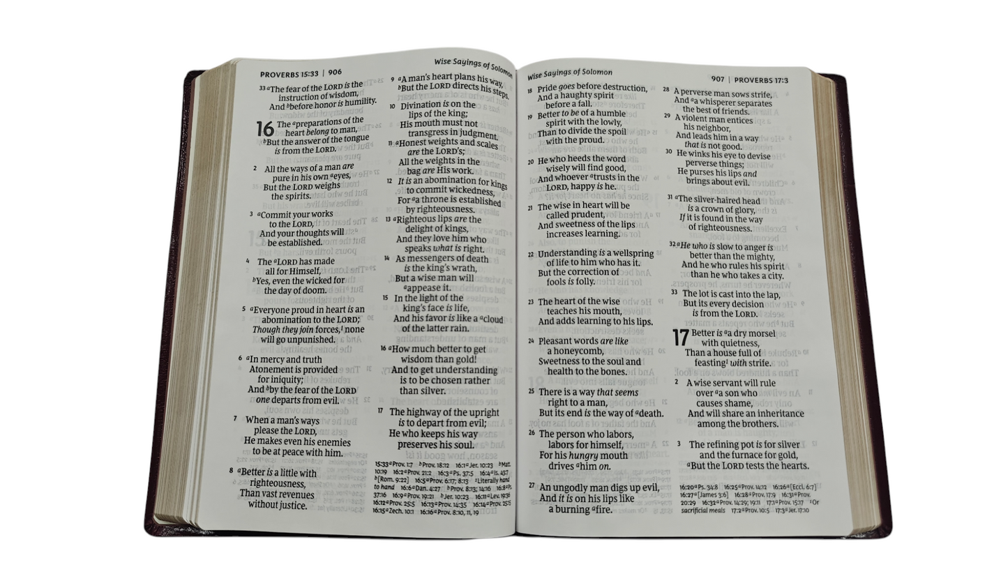NKJV Super Giant Print Reference Bible, Burgundy Imitation Leather, Red Letter Edition, Thumb Indexed – Comfort Print, ISBN 9780785217466