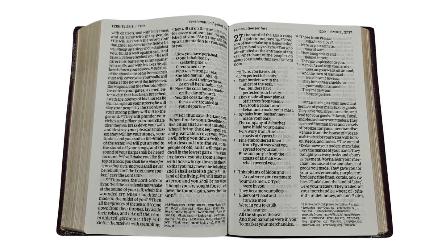 NKJV Super Giant Print Reference Bible, Burgundy Imitation Leather, Red Letter Edition, Thumb Indexed – Comfort Print, ISBN 9780785217466