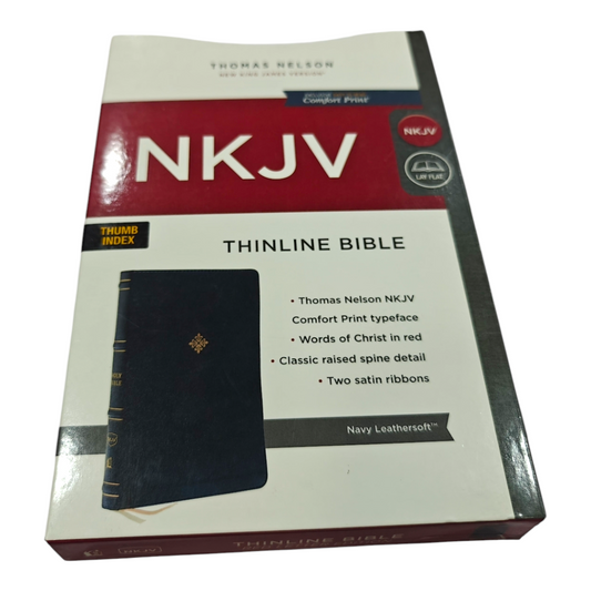 NKJV Thinline Bible – Black LeatherTouch, Red Letter Edition, Comfort Print, Ultra-Portable (0.7" Thick) – ISBN 9780785234425