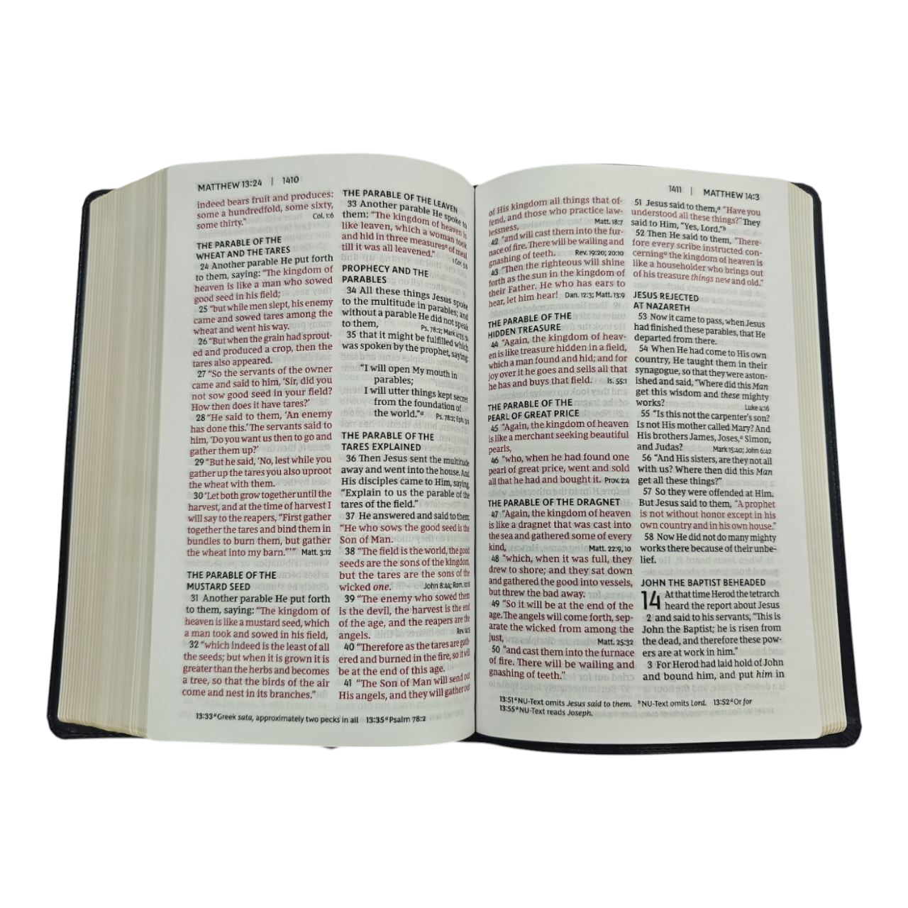 NKJV Ultra Thinline Bible – Black LeatherTouch, Red Letter Edition, Slimmest Design for Maximum Portability – ISBN 9781400338436