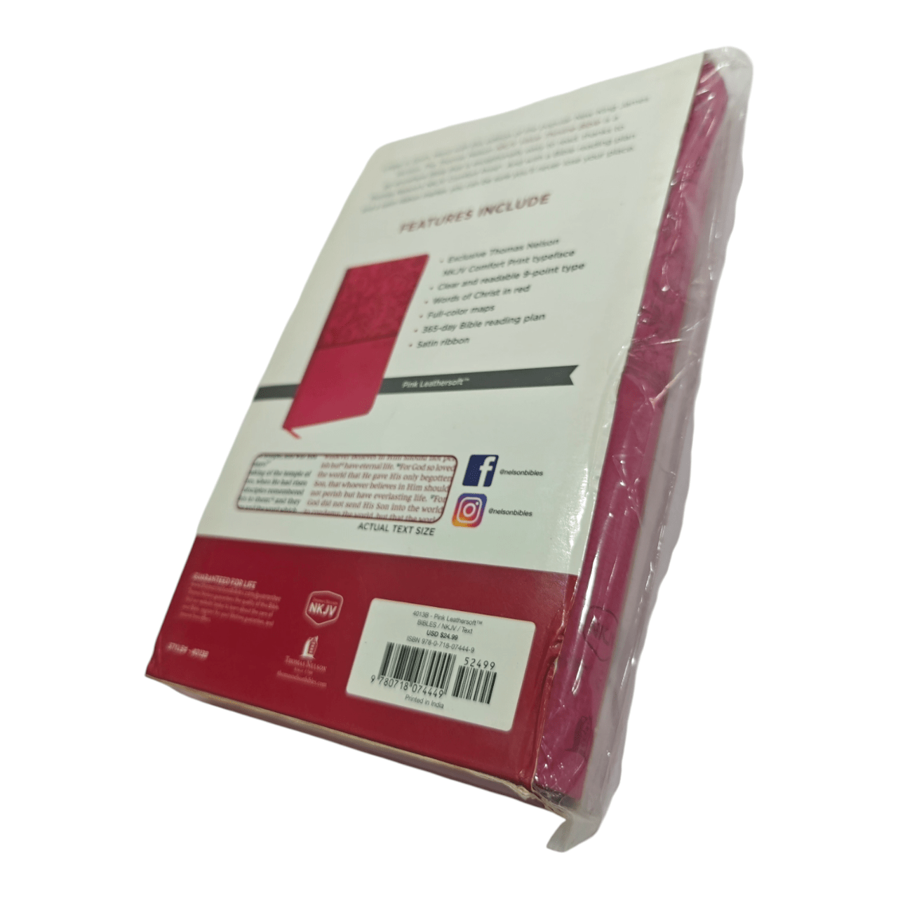 "NKJV Value Thinline Bible – affordable, slim edition with large print text. Perfect for travel, devotion, or gifting. ISBN: 9780718074449."