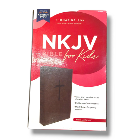 NKJV BIBLE For Kids | Value Thinline Bible | Cross Design Burgundy Leathersoft | New Edition