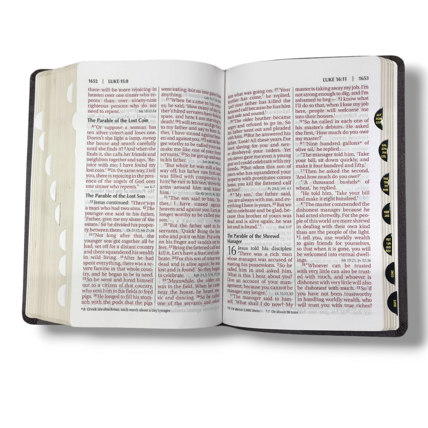 NIV, Reference Bible | Large Print | Thum Index | Leathersoft Tan/Brown | New Edition