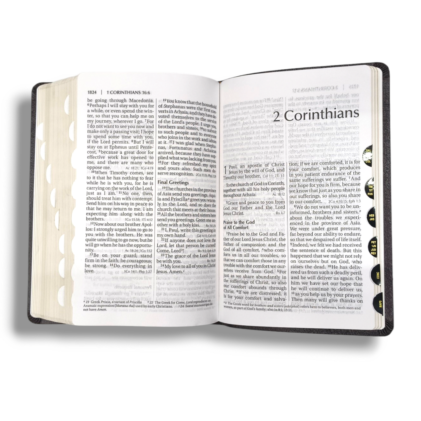 NIV, Reference Bible | Large Print | Thum Index | Leathersoft Tan/Brown | New Edition