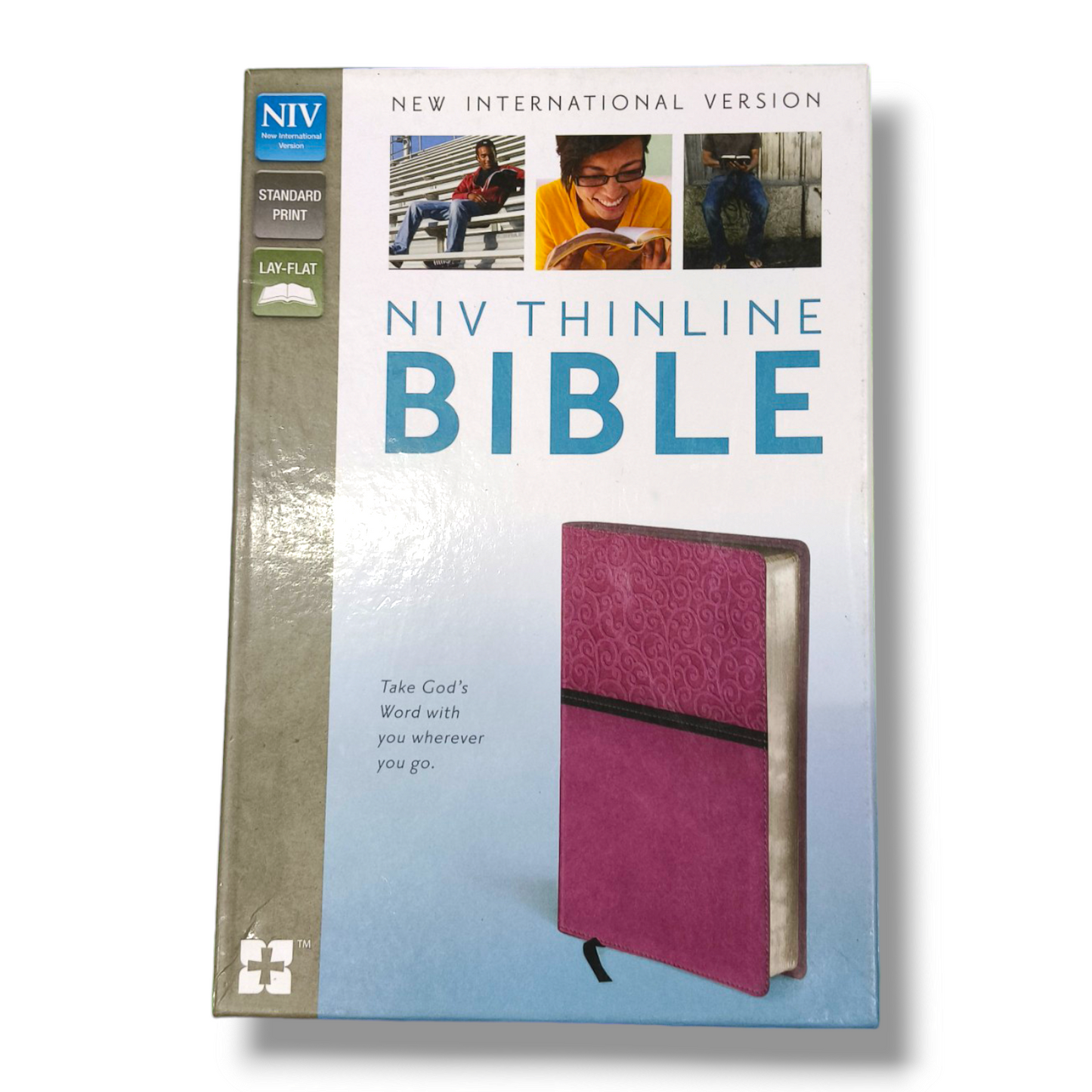 Holy Bible NIV Pink | Plum Italian Duo-Tone | Thinline  Lay-Flat  Thinline | Study Bible | New Edition