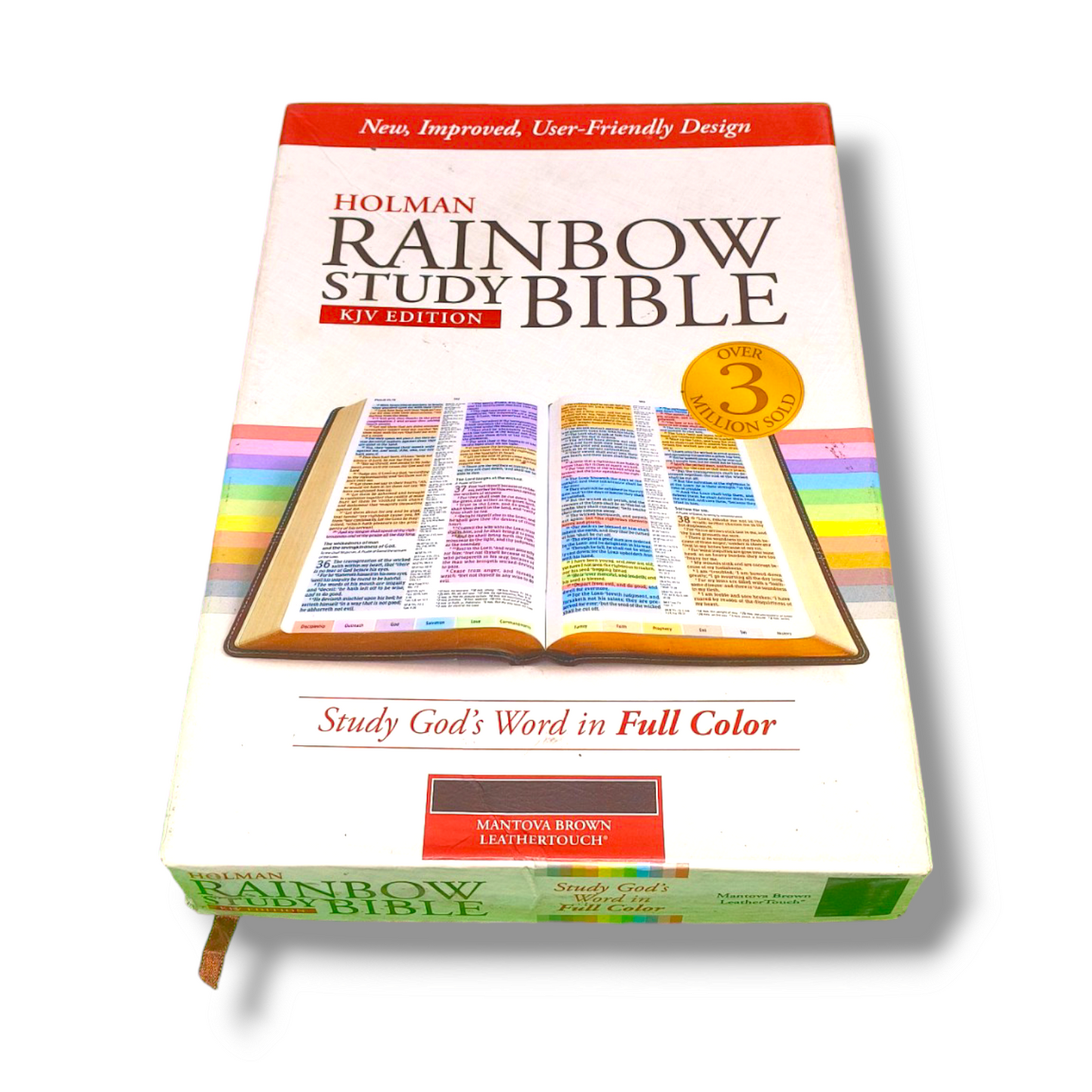 KJV Holman Rainbow Study Bible | Black Leather Touch | With Zip Edition | New Edition