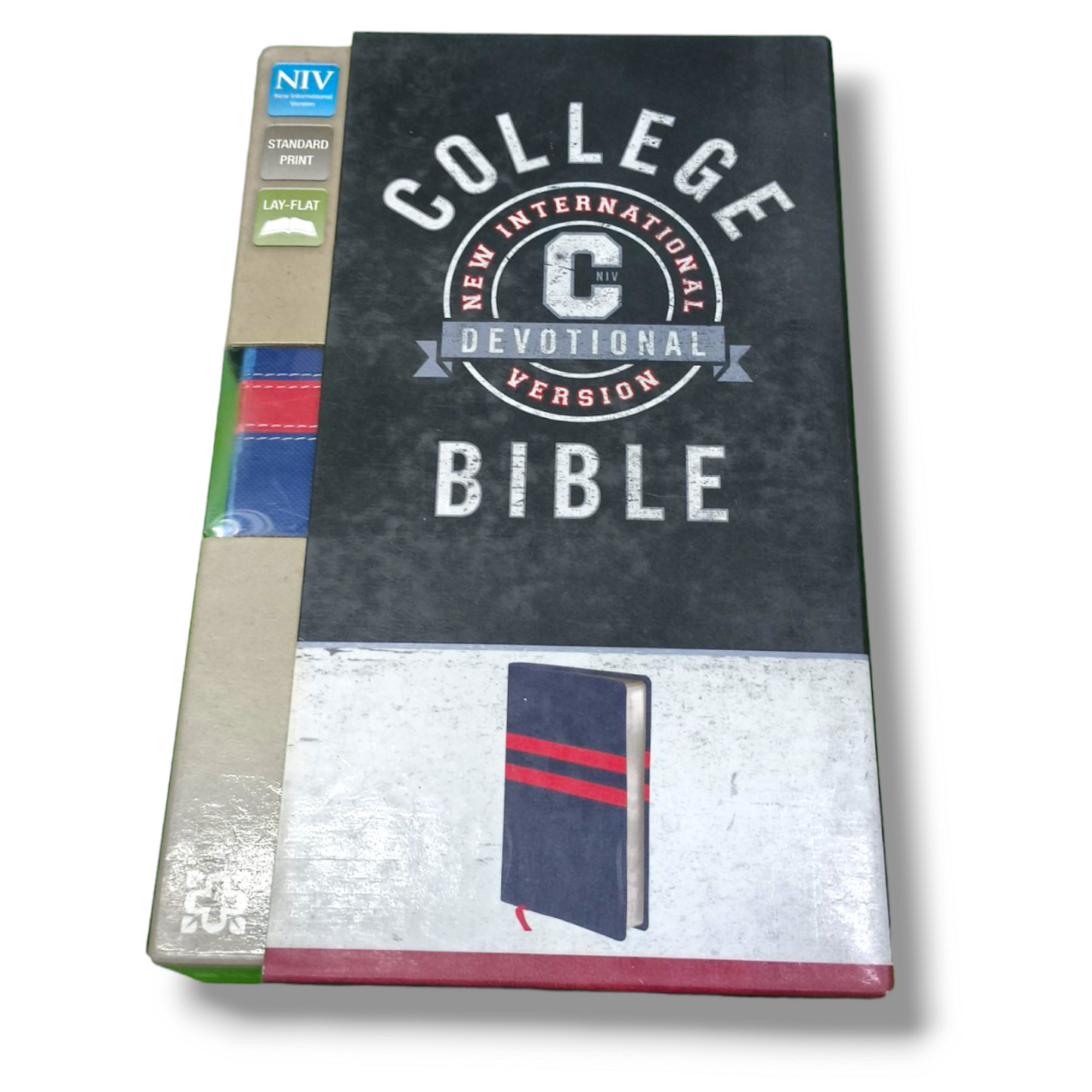 NIV College Devotional Bible | Attractive Design  Navy / Red, Italian Duo-Tone | Study Bible | New Edition