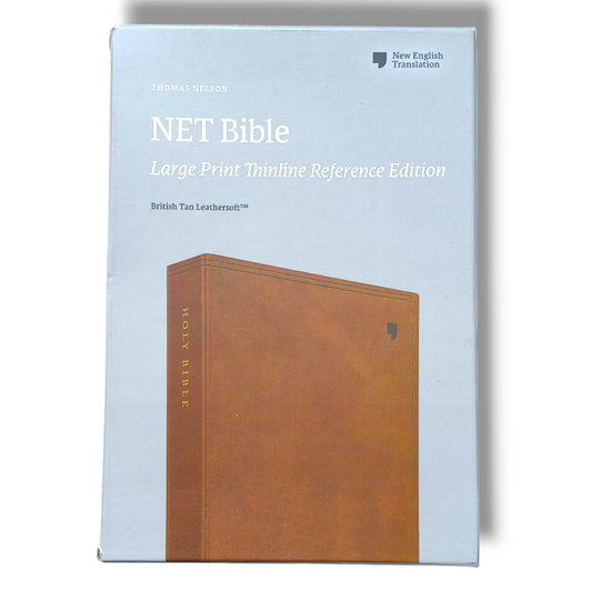 NET Bible Large Print | Thinline Reference Edition | British Tan Leather soft Bounded | Concordance | Full - Color Map's | New Edition