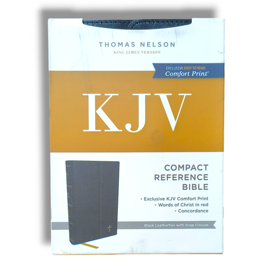 KJV Compact Reference Bible | Concordance Edition | Black Pure Leather Attractive Flap Type Bound | Red Letter Bible | 365 Day's Reding Plan Bible | Fill Color Map's | New Edition