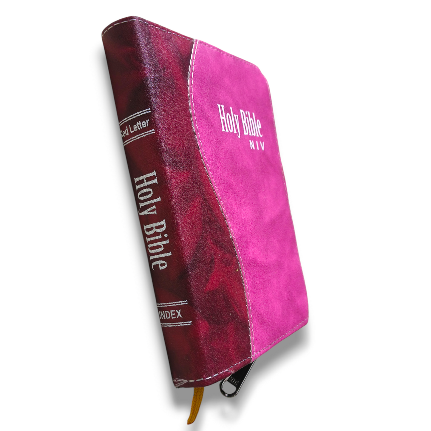 NIV Compact Edition Bible | Thumb Index Bible | With Maroon & Pink Attractive Design Bound |  New Edition Bible Duo-Tone