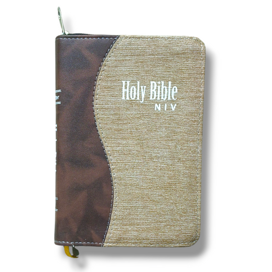 NIV Compact Edition Bible | Thumb Index Bible | With Brown Attractive Design Bound | New Edition Bible Duo-Tone