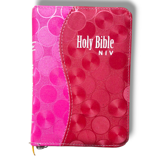 NIV Compact Edition Bible | Thumb Index Bible | With Pink & Red Attractive Design Bound |  New Edition Bible Duo-Tone