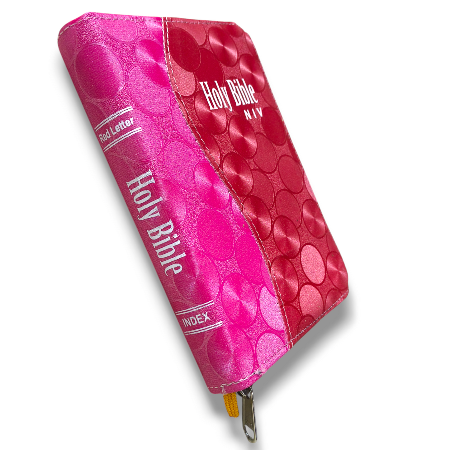 NIV Compact Edition Bible | Thumb Index Bible | With Pink & Red Attractive Design Bound |  New Edition Bible Duo-Tone