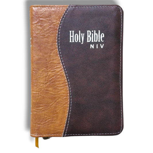 NIV Compact Edition Bible | Thumb Index Bible | With Brown & Black Attractive Design Bound |  New Edition Bible Duo-Tone