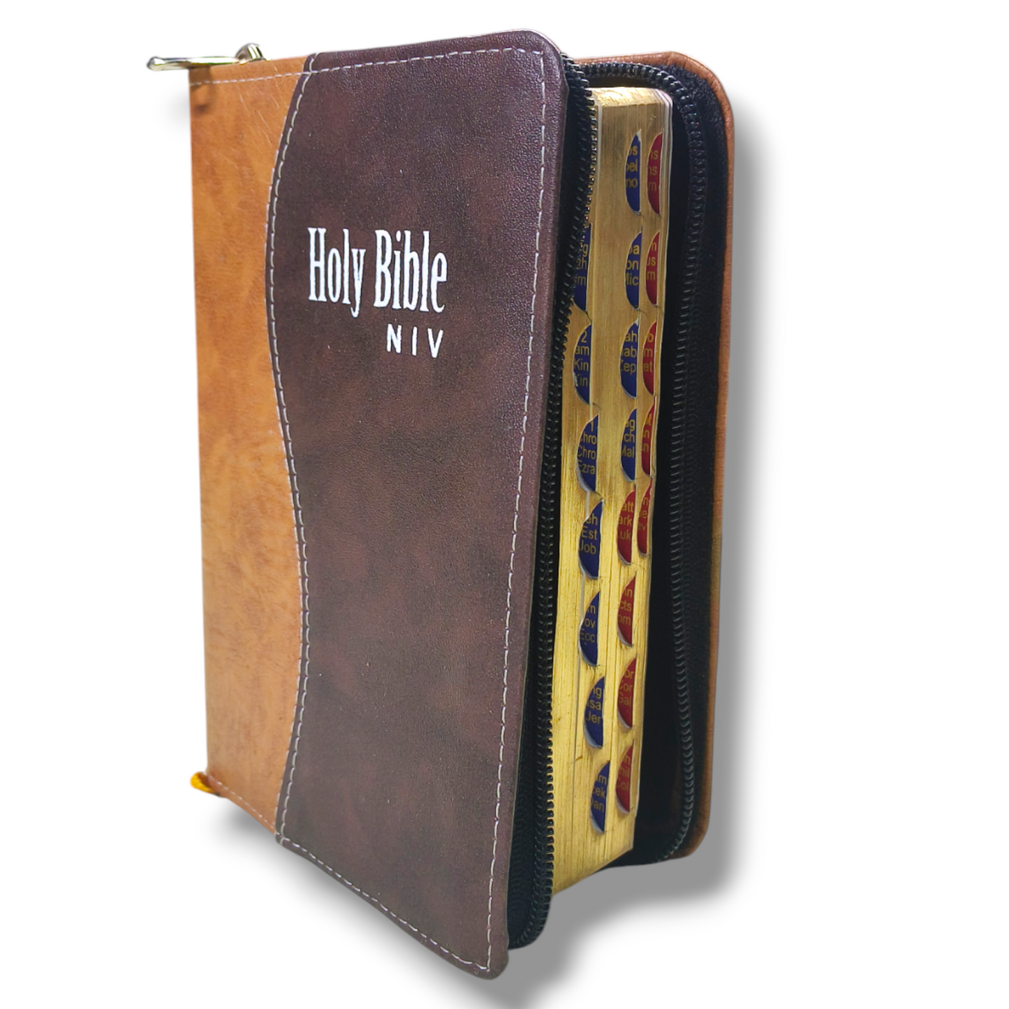 NIV Compact Edition Bible | Thumb Index Bible | With Brown & Black Attractive Design Bound |  New Edition Bible Duo-Tone