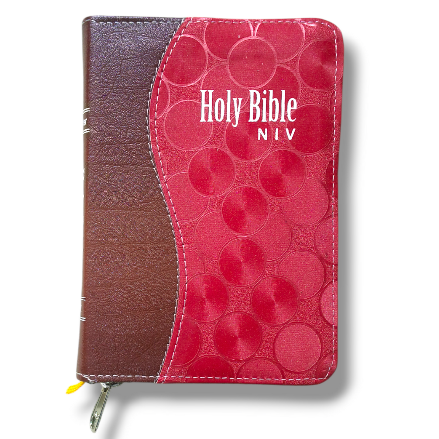 NIV Compact Edition Bible | Thumb Index Bible | With Brown & Red Attractive Design Bound |  New Edition Bible Duo-Tone