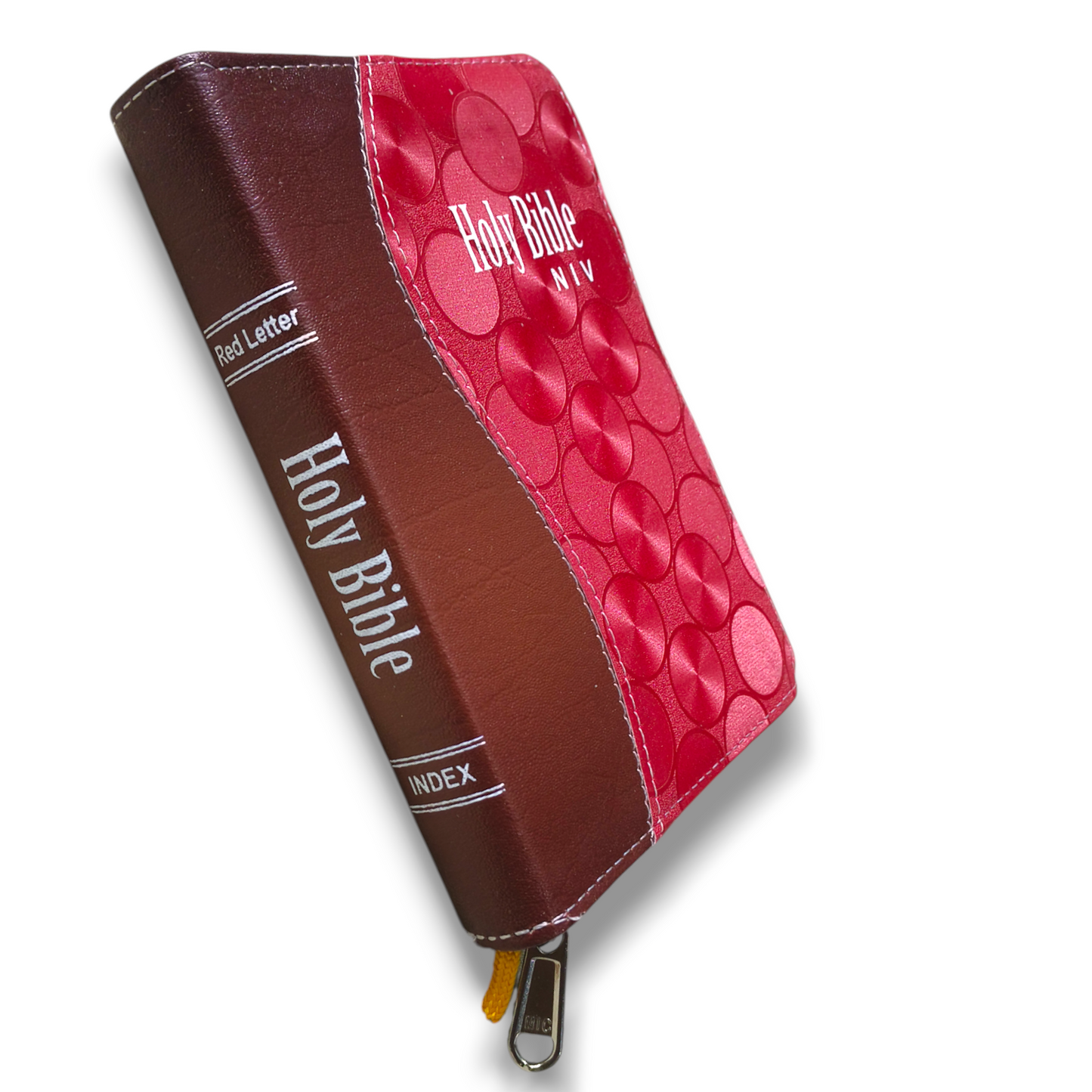 NIV Compact Edition Bible | Thumb Index Bible | With Brown & Red Attractive Design Bound |  New Edition Bible Duo-Tone