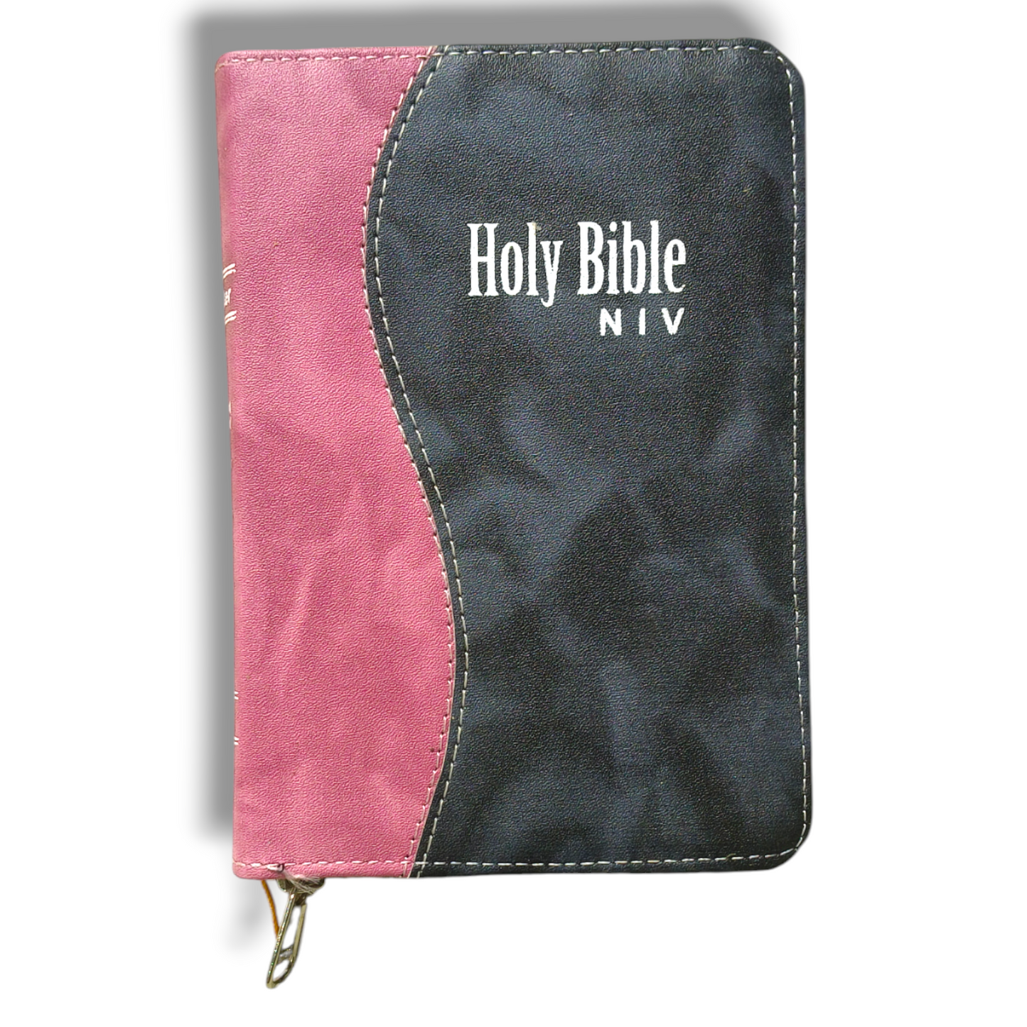 NIV Compact Edition Bible | Thumb Index Bible | With gray & Pink Attractive Design Bound |  New Edition Bible Duo-Tone