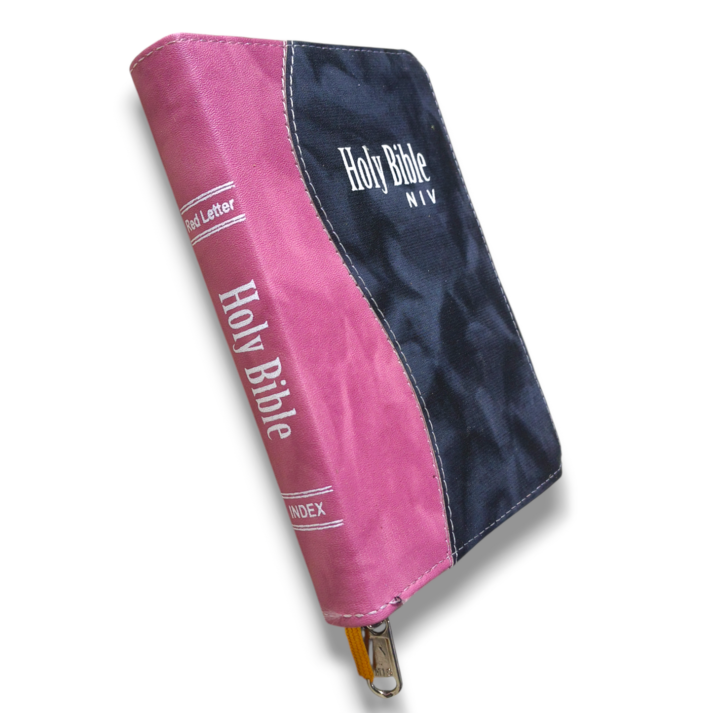 NIV Compact Edition Bible | Thumb Index Bible | With gray & Pink Attractive Design Bound |  New Edition Bible Duo-Tone