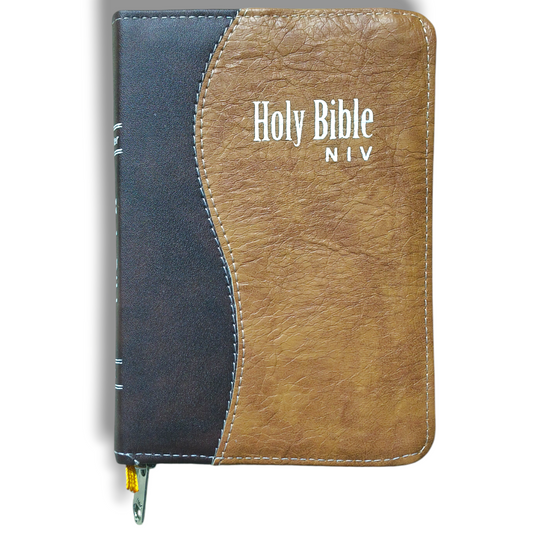 NIV Compact Edition Bible | Thumb Index Bible | With Black & Light Brown Attractive Design Bound |  New Edition Bible Duo-Tone