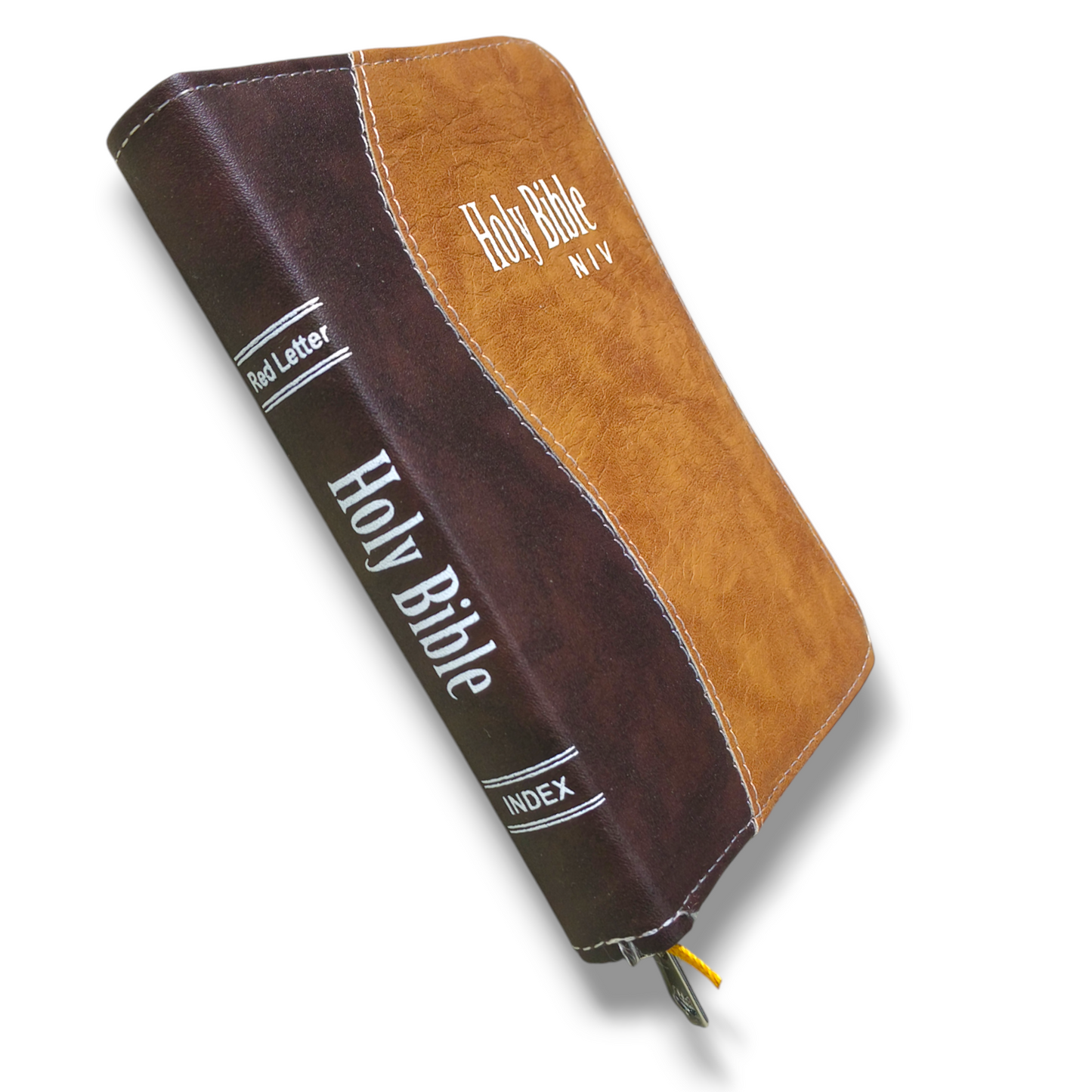 NIV Compact Edition Bible | Thumb Index Bible | With Black & Light Brown Attractive Design Bound |  New Edition Bible Duo-Tone