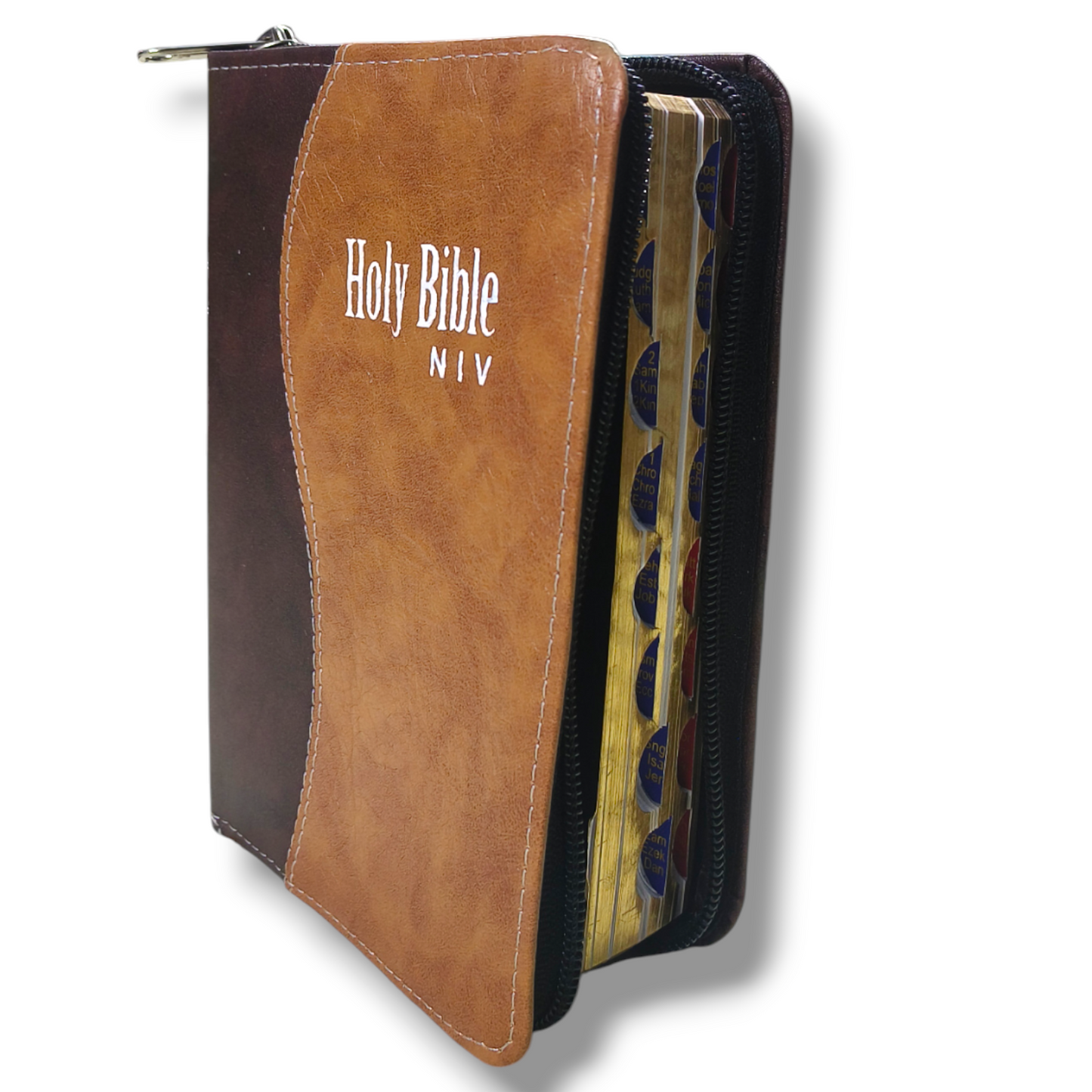 NIV Compact Edition Bible | Thumb Index Bible | With Black & Light Brown Attractive Design Bound |  New Edition Bible Duo-Tone