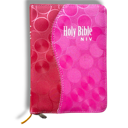 NIV Compact Edition Bible | Thumb Index Bible | With Red & Pink Attractive Design Bound |  New Edition Bible Duo-Tone