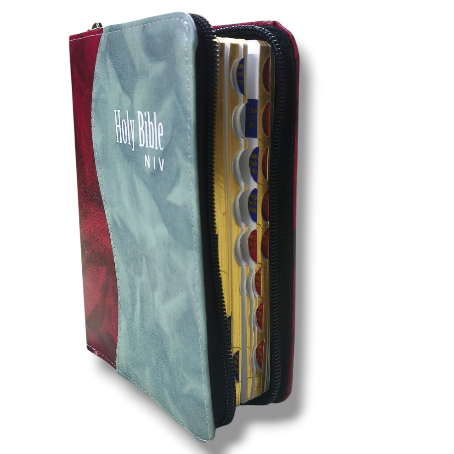 NIV Compact Edition Bible | Thumb Index Bible | With Brown & Light Blue Attractive Design Bound |  New Edition Bible Duo-Tone