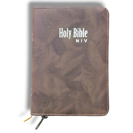 NIV Compact Edition Bible | Thumb Index Bible | With Light Brown Attractive Design Bound |  New Edition Bible Duo-Tone