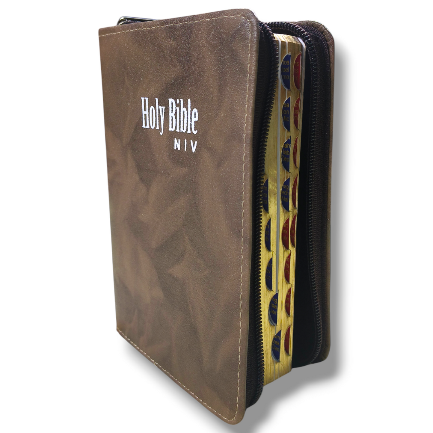 NIV Compact Edition Bible | Thumb Index Bible | With Light Brown Attractive Design Bound |  New Edition Bible Duo-Tone